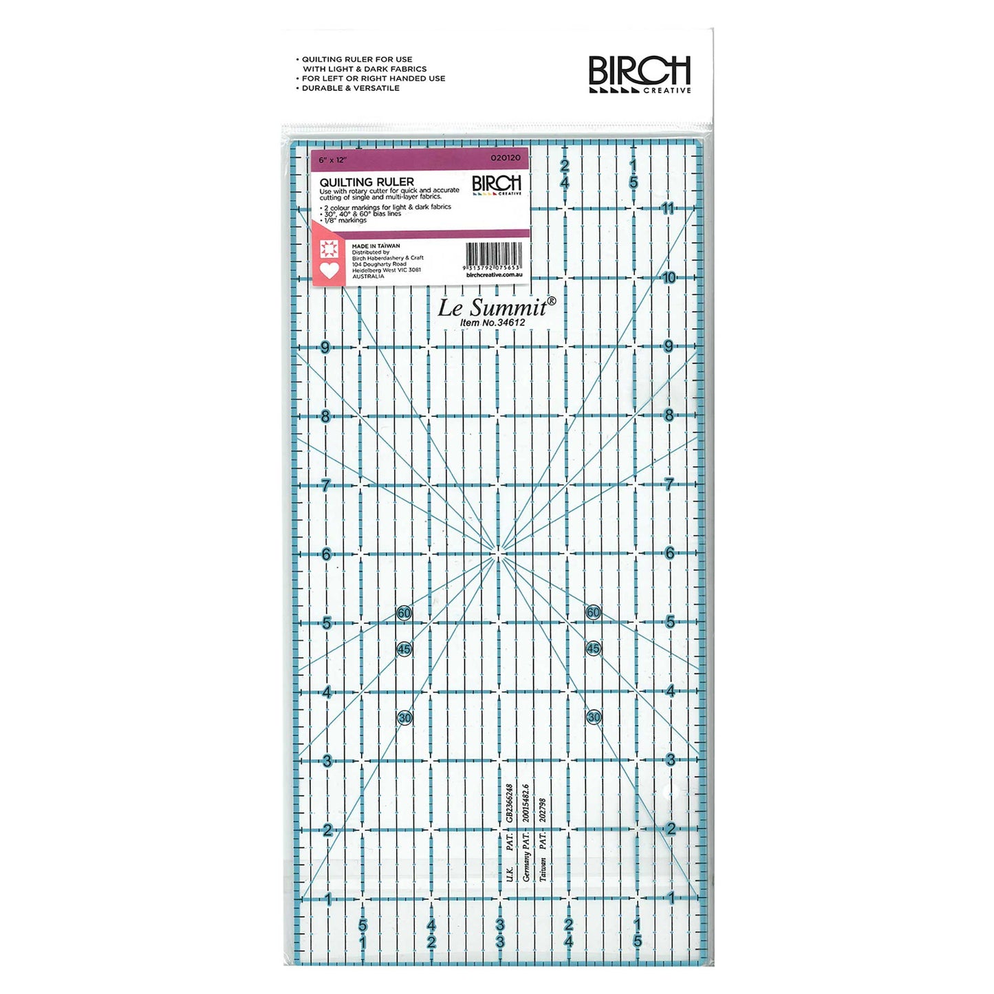 QUILT RULER 6" X 12"
