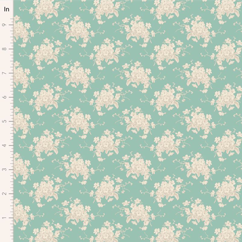 SUNDAY BRUNCH BY TILDA WHITE FLOWER TEAL