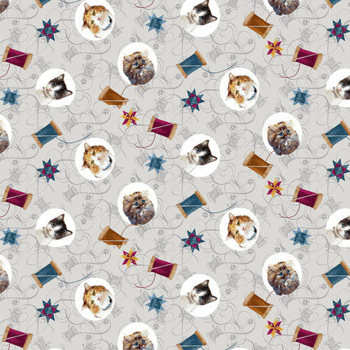 QUILTED KITTIES GRAY