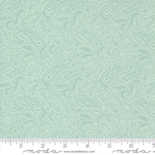 Etchings by Moda Patient Paisley Aqua M4433412  REMNANT