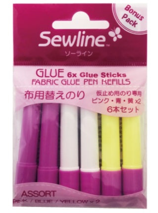 SEWLINE GLUE STICK MULTI 6 PACK