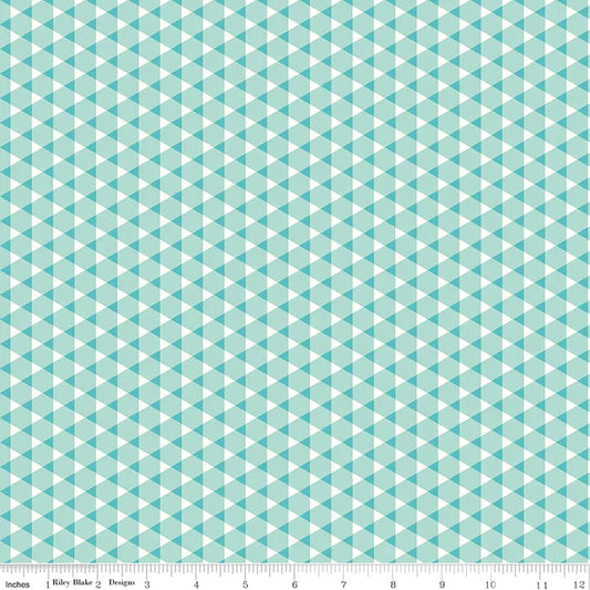 VIBRANCE BY RILEY BLAKE TRIANGLE GINGHAM AQUA