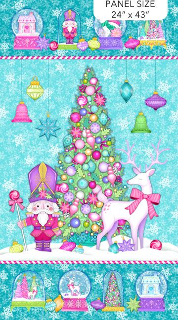 MERRY AND BRIGHT PANEL TURQUOISE MULTI
