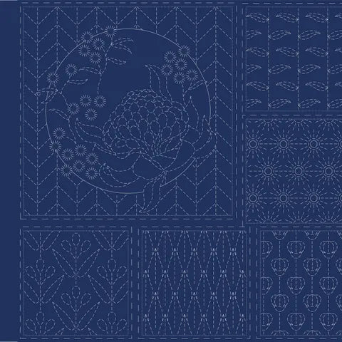 BOTANICAL SASHIKO PANEL NAVY