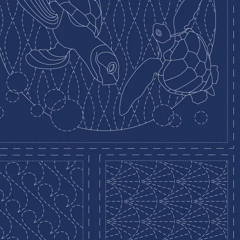 OCEAN SASHIKO PANEL NAVY DV4091