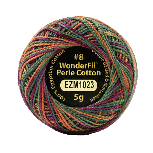 WONDERFIL ELEGANZA VARIEGATED PERLE 8 SILK SARI 1023