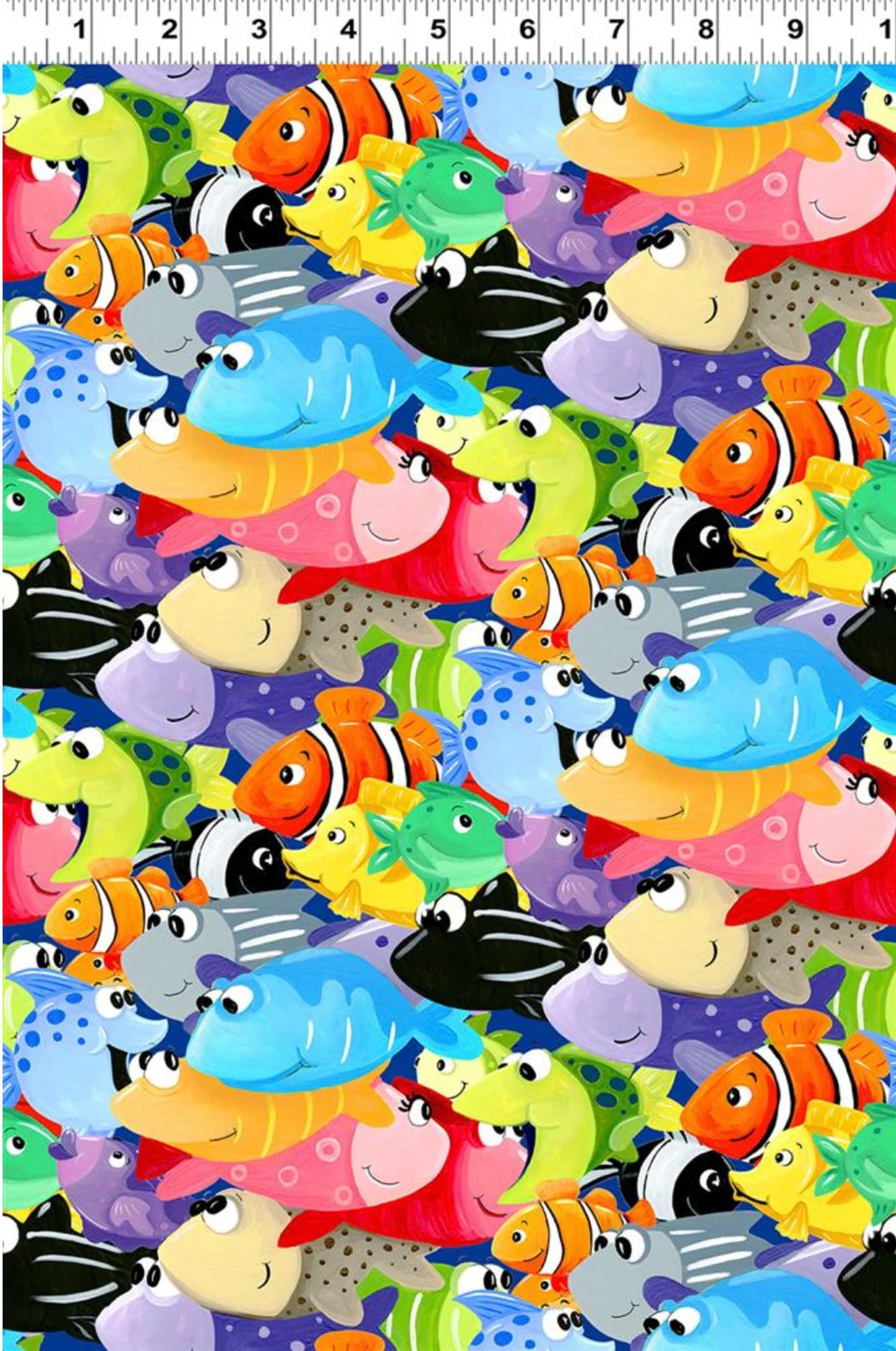 UNDER THE SEA DIGITAL ALLOVER FISH MULTI SUSY BEE