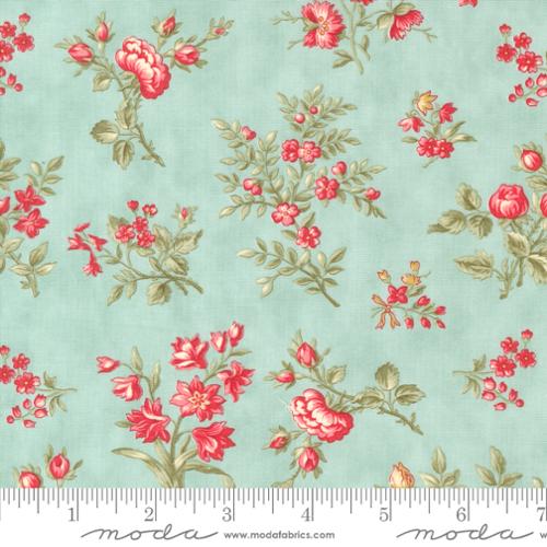 Etchings by Moda Grateful Garden Floral Aqua M4433112