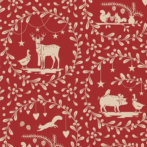 MERRY LITTLE CHRISTMAS PAPERSCENE BURGUNDY 100625
