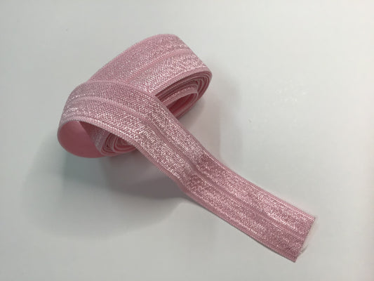 20mm Fold Over Elastic Rose Pink