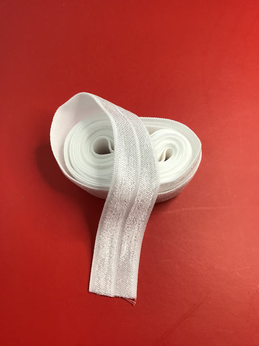 20mm Fold Over Elastic White