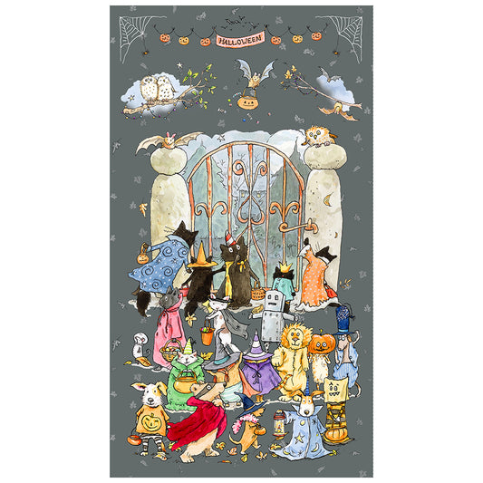 HALLOWEEN PARADE DIGITAL 24INCH PANEL GRAY