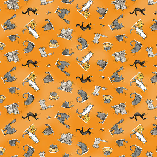 HALLOWEEN PARADE CATS ORANGE