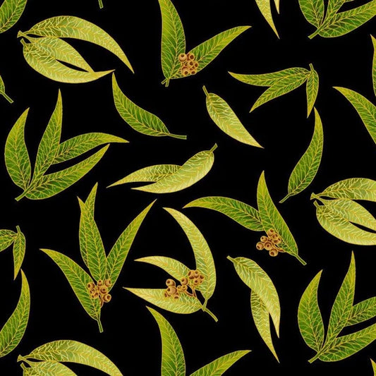 UNDER THE AUSTRALIAN SUN GUMLEAVES BLACK/GREEN