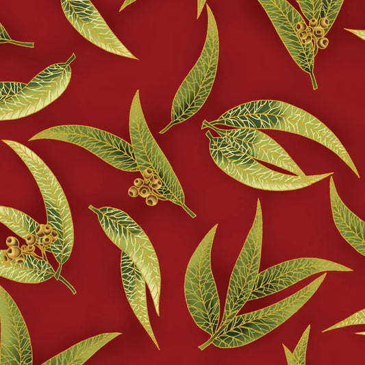 UNDER THE AUSTRALIAN SUN GUM LEAVES RED/ GREEN