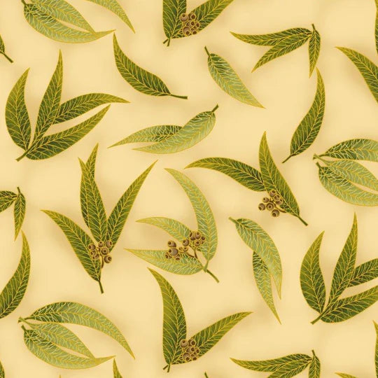 UNDER THE AUSTRALIAN SUN GUM LEAVES OLIVE/TAUPE