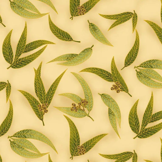 UNDER THE AUSTRALIAN SUN GUM LEAVES OLIVE/TAUPE