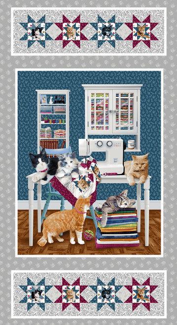 QUILTED KITTIES PANEL