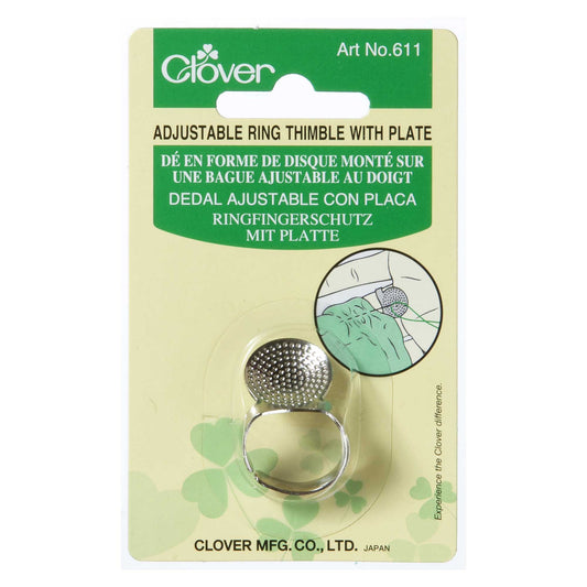 CLOVER ADJUSTABLE RING WITH PLATE