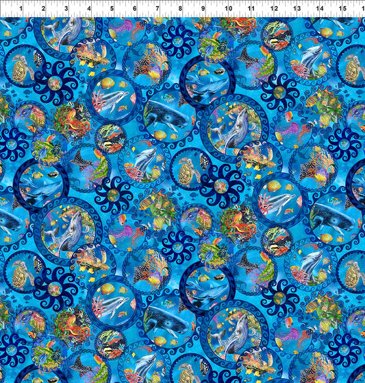 CALYPSO III BY JASON YENTER BLUE SMALL OCEAN CIRCLES