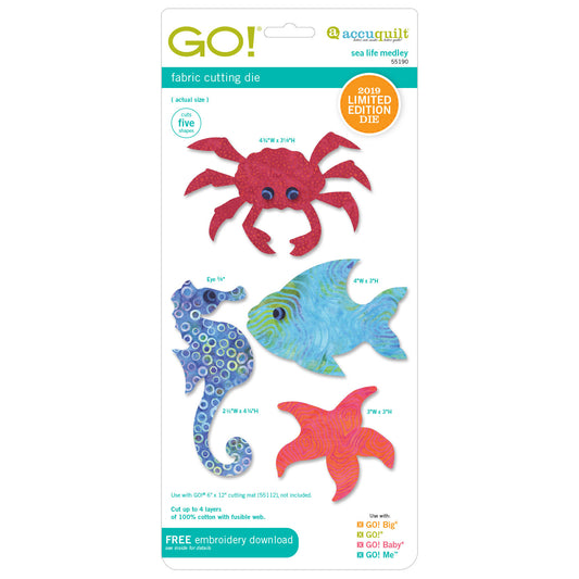 GO! APPLIQUE SEA LIFE MEDLEY ACCUQUILT