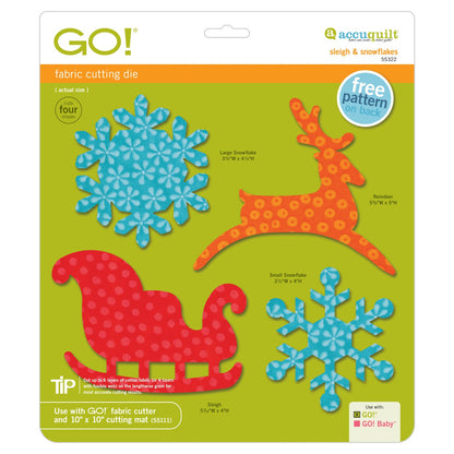 GO!  SLEIGH & SNOWFLAKE APPLIQUE DIE  ACCUQUILT