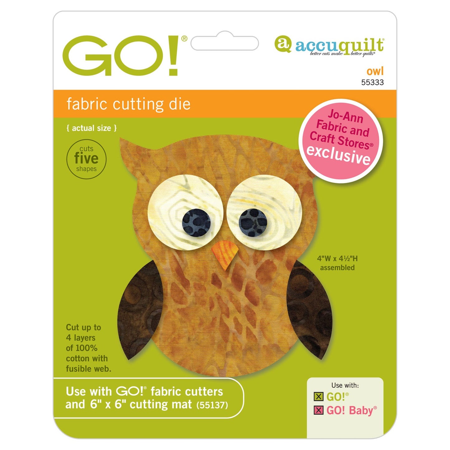 GO! APPLIQUE OWL ACCUQUILT