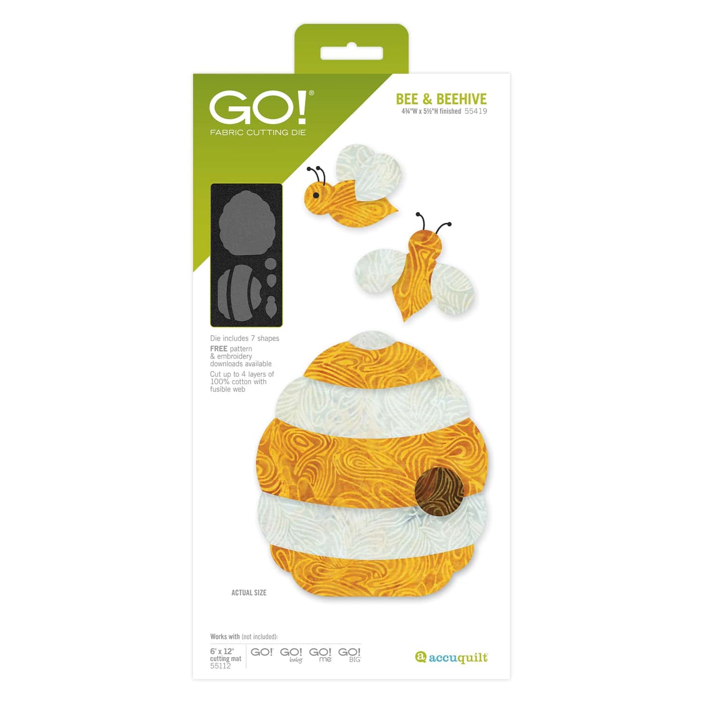 GO! BEE &BEEHIVE APPLIQUE DIE  ACCUQUILT