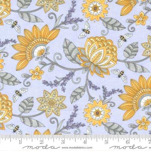 HONEY & LAVENDER Garden Jacquard Floral Bees Soft Lavender M5608018