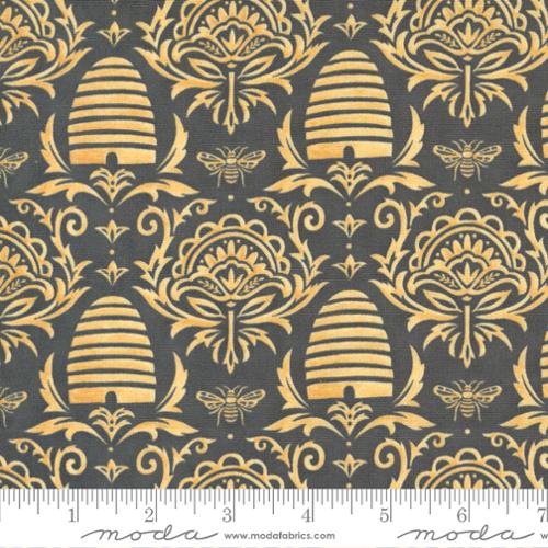 HONEY AND LAVENDER Beeskep Damask Charcoal M56082 17