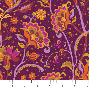 TRADE WINDS CHINTZ BURGUNDY