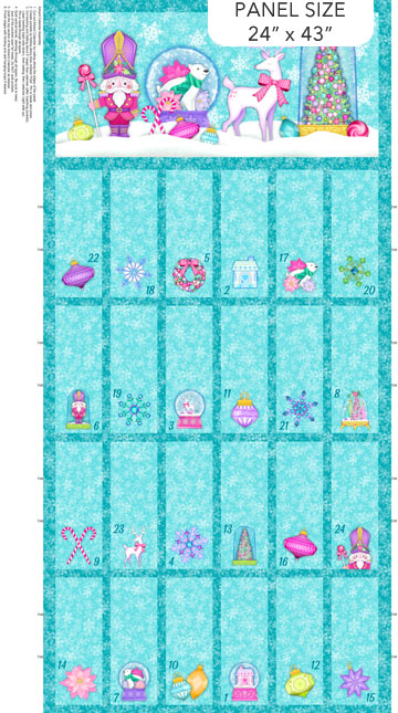 MERRY AND BRIGHT ADVENT CALENDER TURQUOISE MULTI