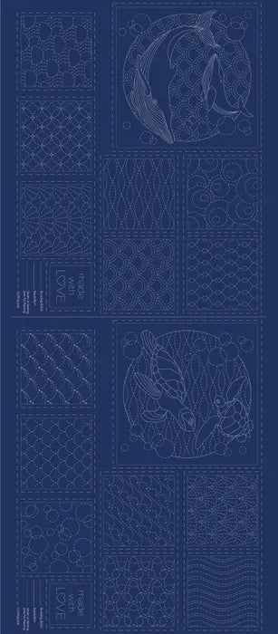 OCEAN SASHIKO PANEL NAVY DV4091