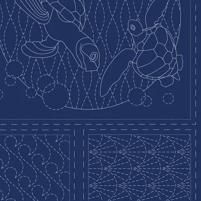 OCEAN SASHIKO PANEL NAVY DV4091