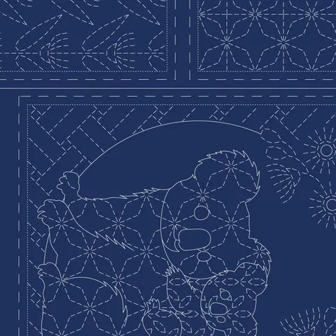 FAUNA SASHIKO PANEL NAVY DV4096
