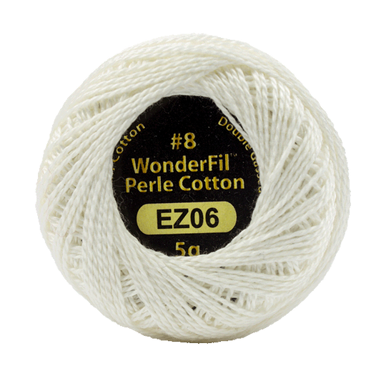 WONDERFIL ELEGANZA PEARL COTTON SIZE 8  -06  FIRST SNOW