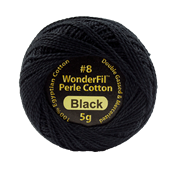 WONDERFIL ELEGANZA PEARL COTTON SIZE 8 - 200 BLACK
