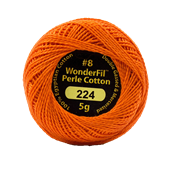 WONDERFIL ELEGANZA PEARL COTTON SIZE 8 - 224 WILD FIRE