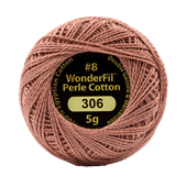 WONDERFIL ELEGANZA PEARL COTTON SIZE 8 - 306 ROSY TAN