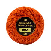 WONDERFIL ELEGANZA PEARL COTTON SIZE 8  602  HOT COALS