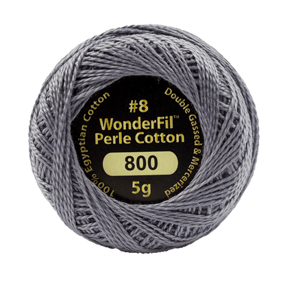 WONDERFIL ELEGANZA PEARL COTTON SIZE 8  800 BREWING STORM