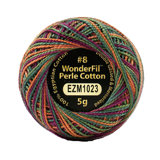 WONDERFIL ELEGANZA VARIEGATED PERLE 8 SILK SARI 1023