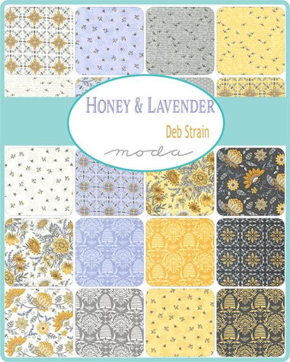 HONEY & LAVENDER Garden Jacquard Floral Bees Charcoal M5608017