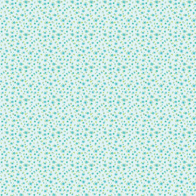 MARKET DAY TINY FLOWERS TEAL