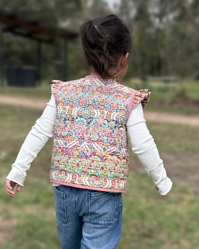 HARMONY GIRLS PATCHWORK VEST SIZES 3T TO SIZE 8Y