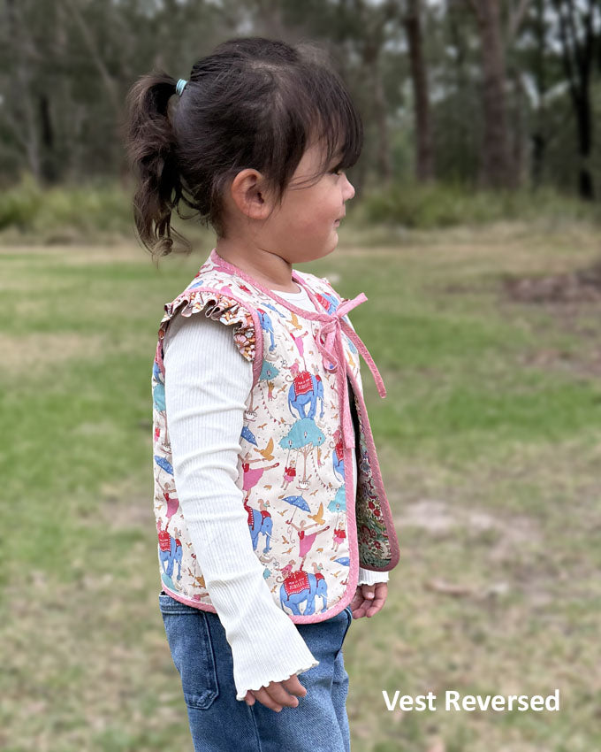 HARMONY GIRLS PATCHWORK VEST SIZES 3T TO SIZE 8Y
