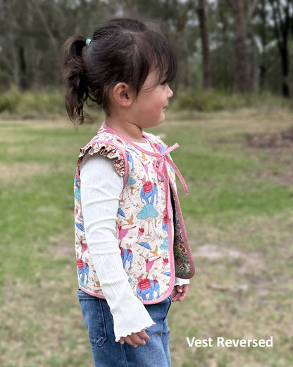 HARMONY GIRLS PATCHWORK VEST SIZES 3T TO SIZE 8Y