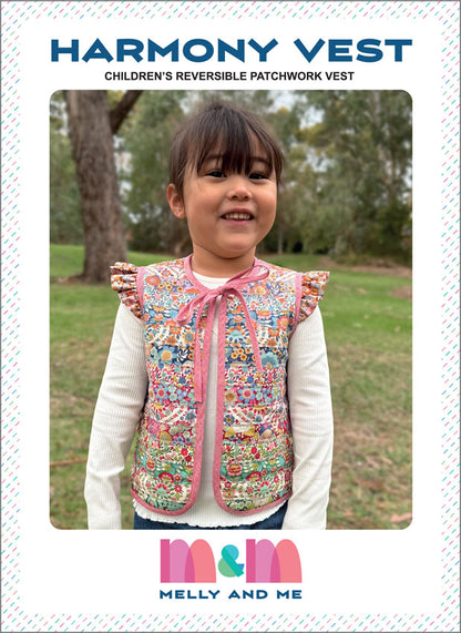 HARMONY GIRLS PATCHWORK VEST SIZES 3T TO SIZE 8Y