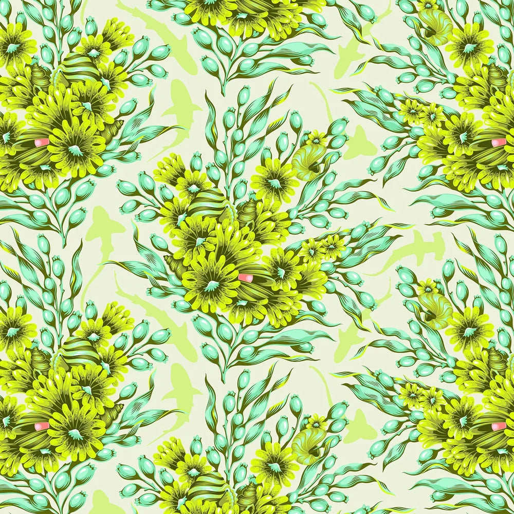 TULA PINK FLORAL REEF PRE ORDER 267 SEAGRASS