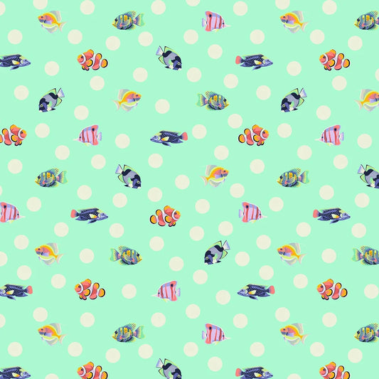 TULA PINK FLORAL REEF PRE ORDER 268 SEAFOAM